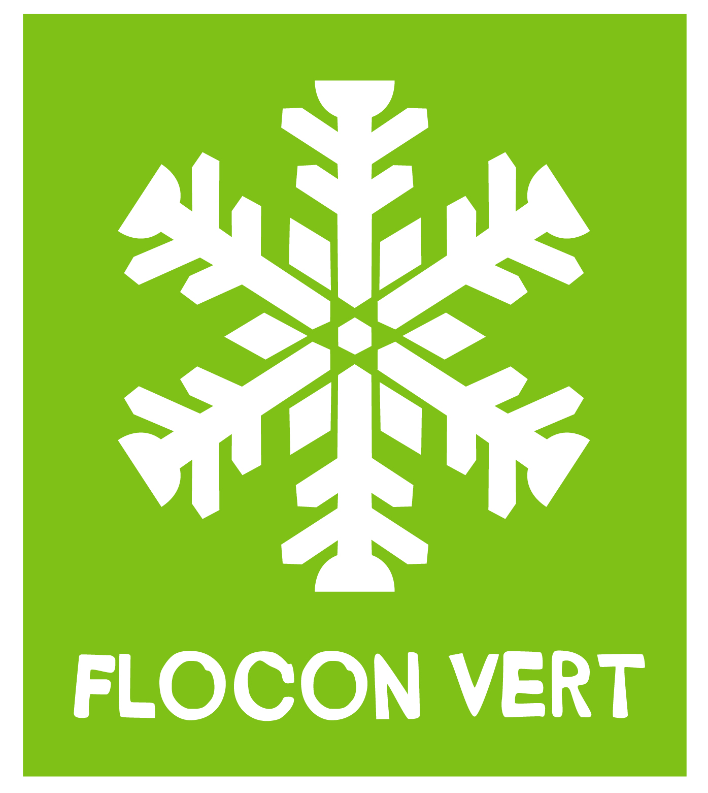logotipo de copo de nieve verde