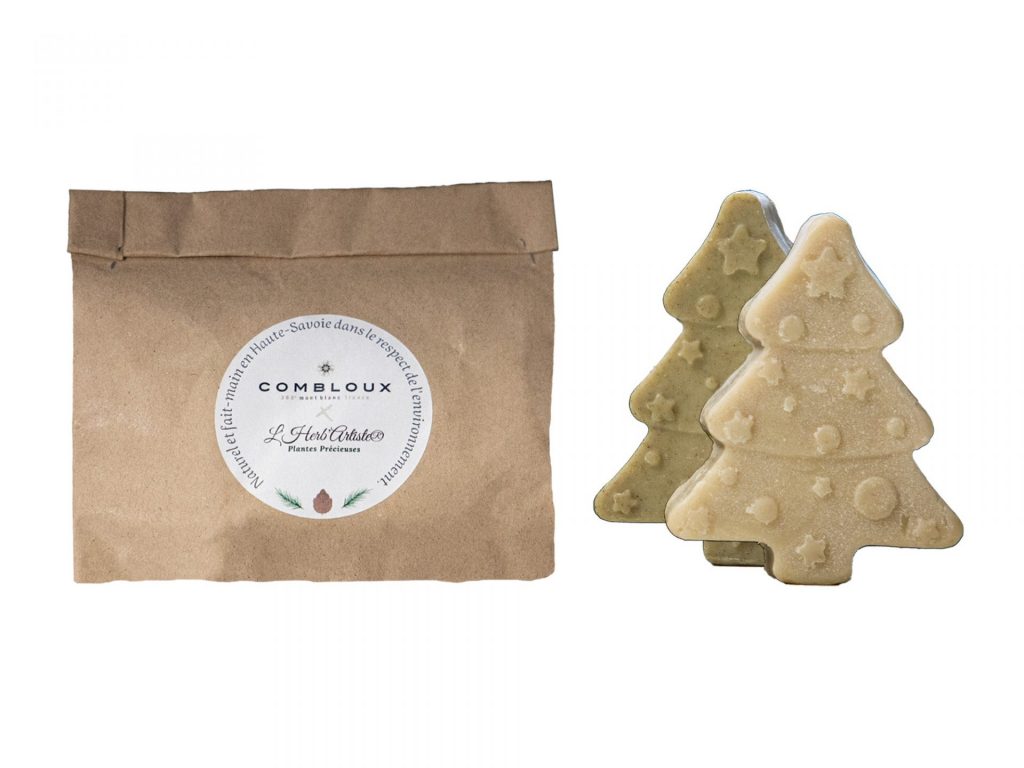 Handmade soaps in the shape of a fir tree