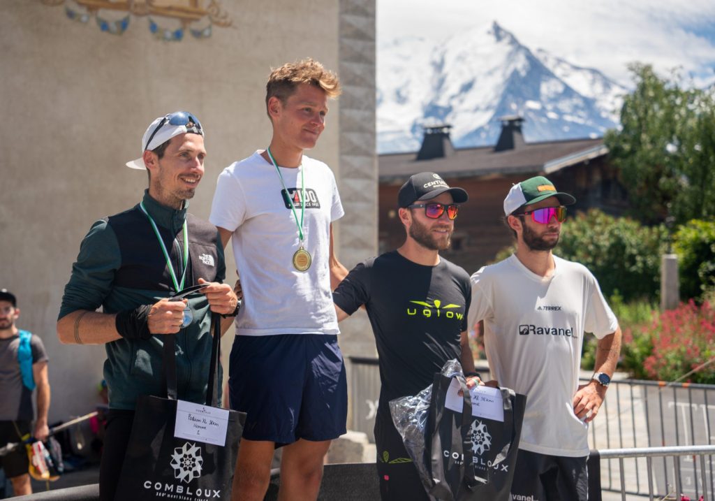 podium course de trail combloux baptiste chassagne premiere place