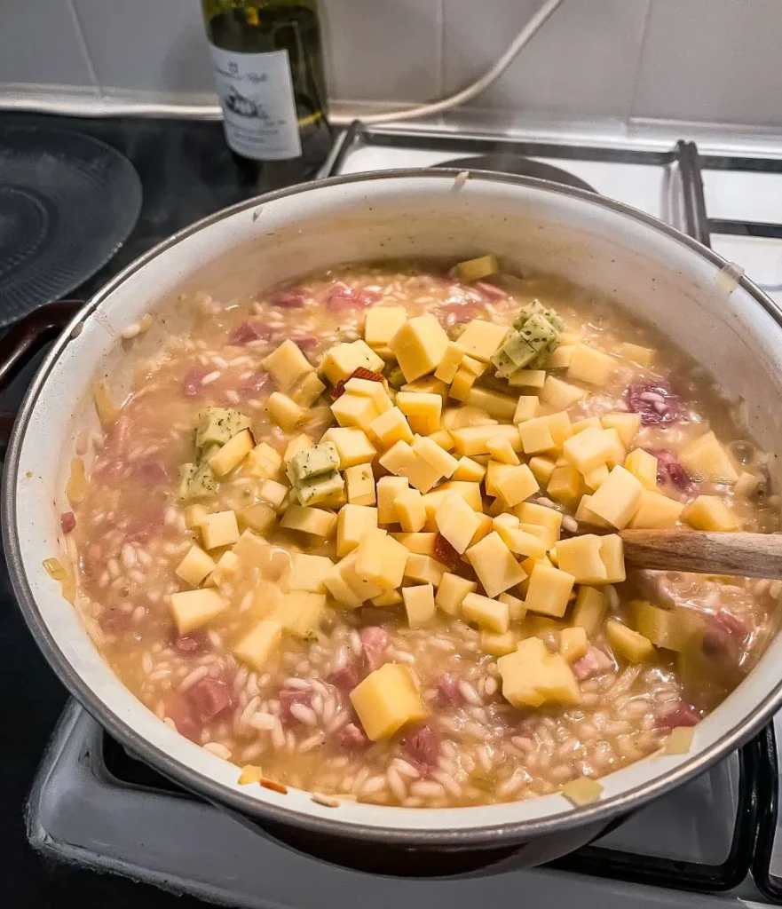 risotto facon raclette fin preparation