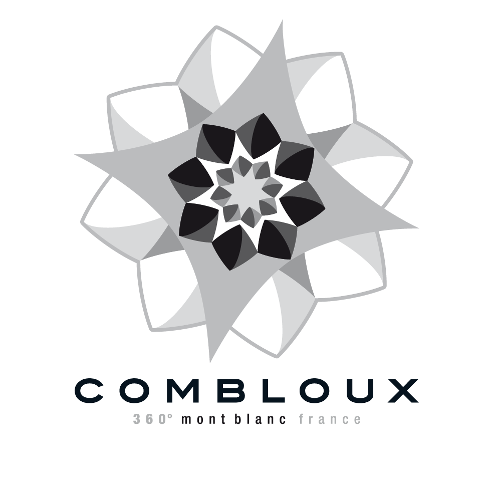 logo combloux flower grayscale round