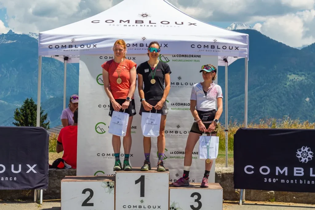 women's podium race trail combloux winners under tonelle
