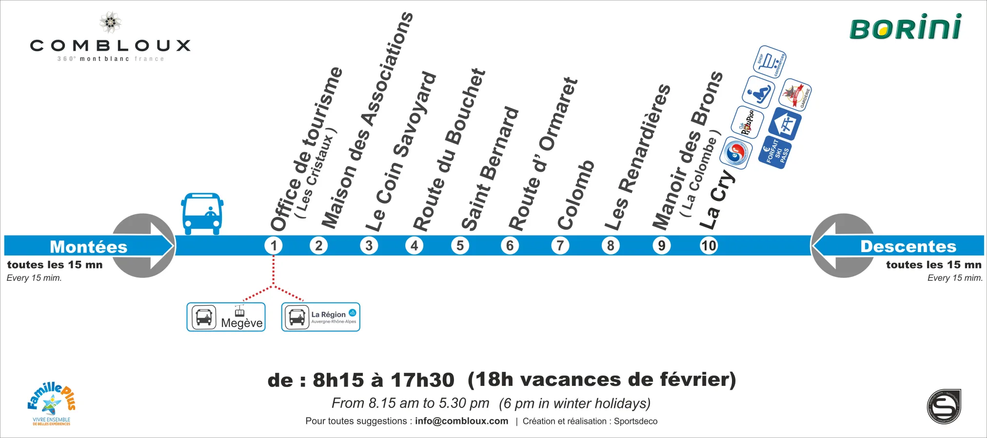 Plan navettes station hiver Combloux