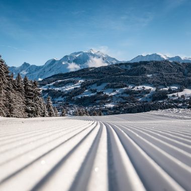 Piste de ski damée à Combloux