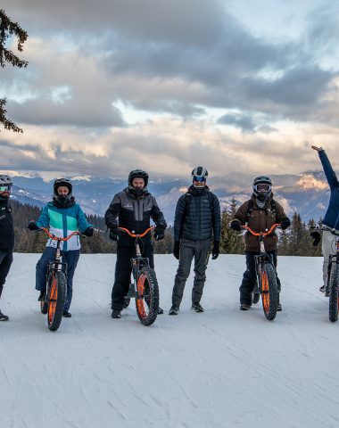 Trottinette sur neige à Combloux