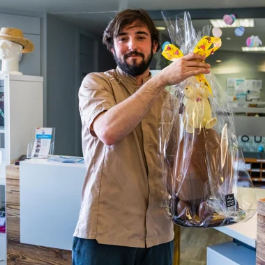 plan americain tony peytoureau chef patissier combloux et son oeuf de Pâque