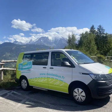 photo of side mini van montenbus transport demand country mont blanc