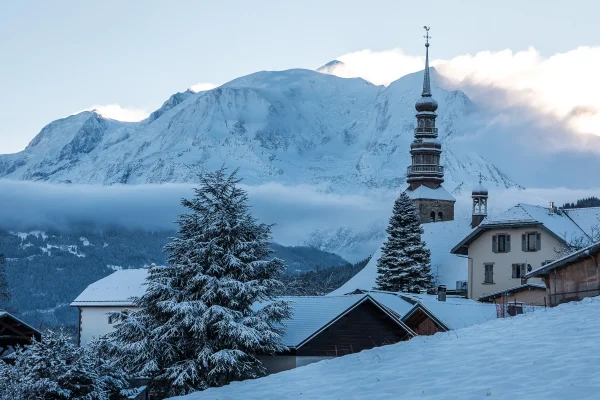 Village de Combloux sous la neige