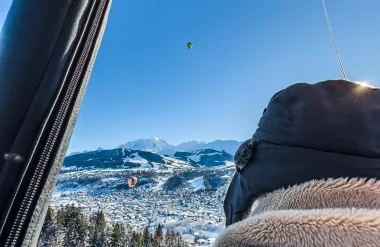 View from the hot air balloon in Combloux