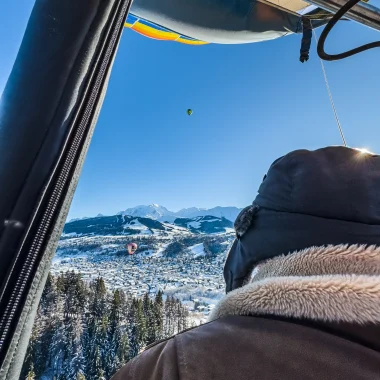 Vista desde el globo aerostático en Combloux