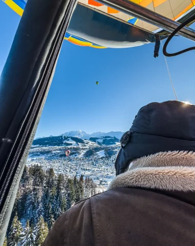 Vista desde el globo aerostático en Combloux