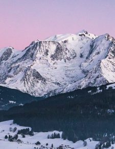 Coucher de soleil sur le Mont-Blanc depuis Combloux