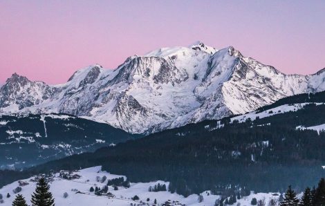 Coucher de soleil sur le Mont-Blanc depuis Combloux
