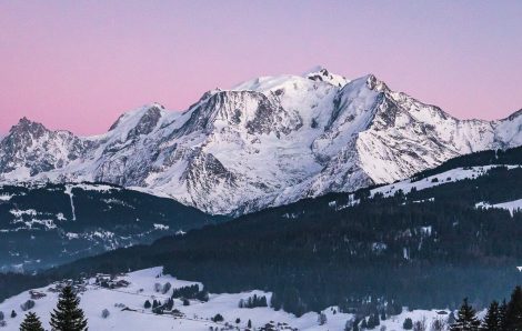 Coucher de soleil sur le Mont-Blanc depuis Combloux