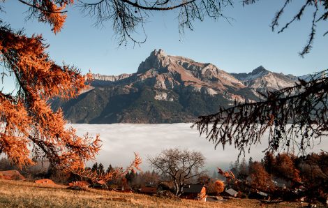 The Fiz in autumn colors from Combloux