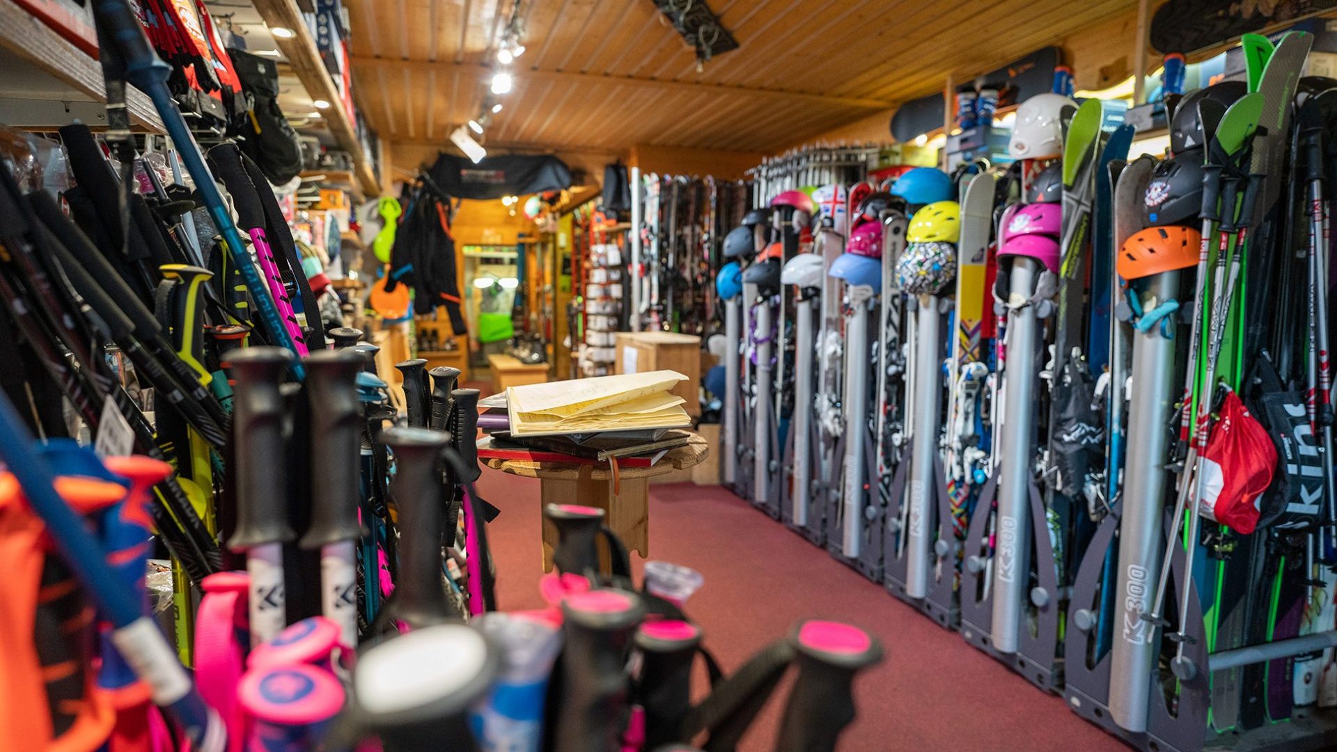 Skis and poles: equipment rental