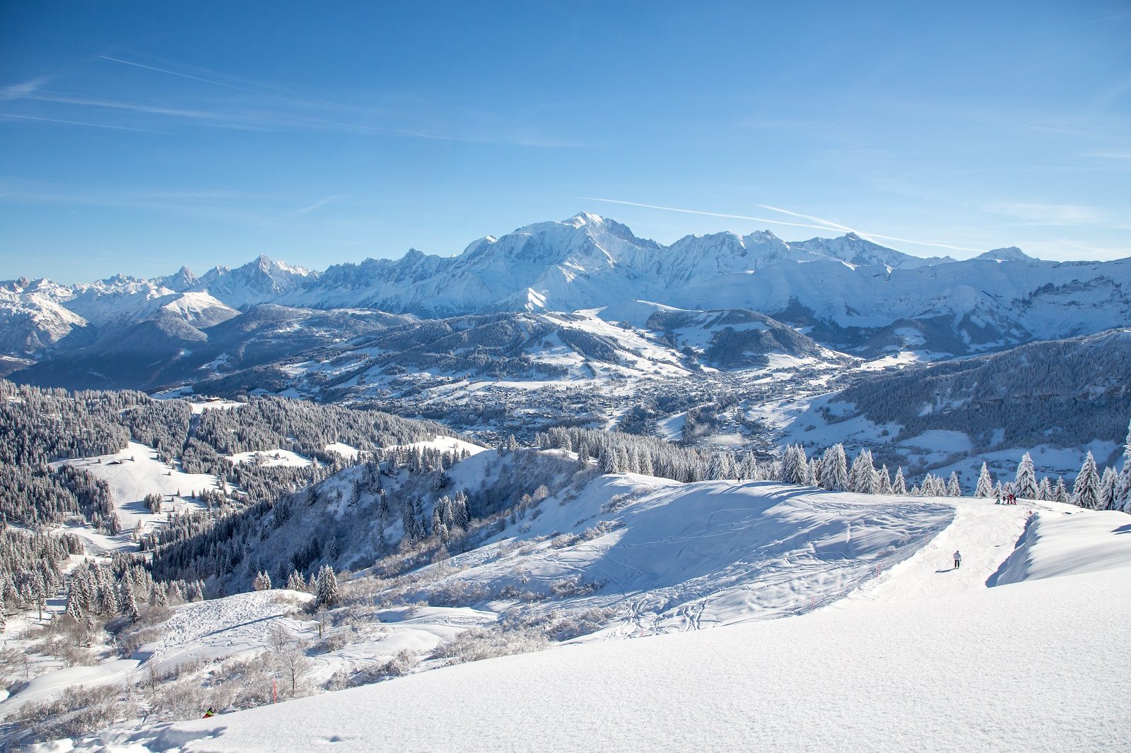 Mont-Blanc view of the Portes du Mont-Blanc ski area