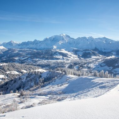 Mont-Blanc view of the Portes du Mont-Blanc ski area